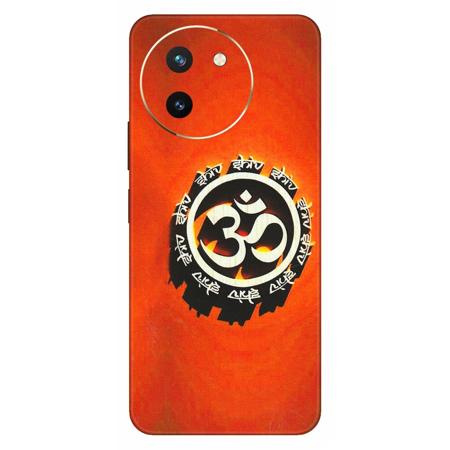 VIVO Z/V/X/T/U/S Series Phone Skins (All Models) - Aum Shiv Orange - 3D Embossed Finish (L-32) Vivo T3 X (5G)