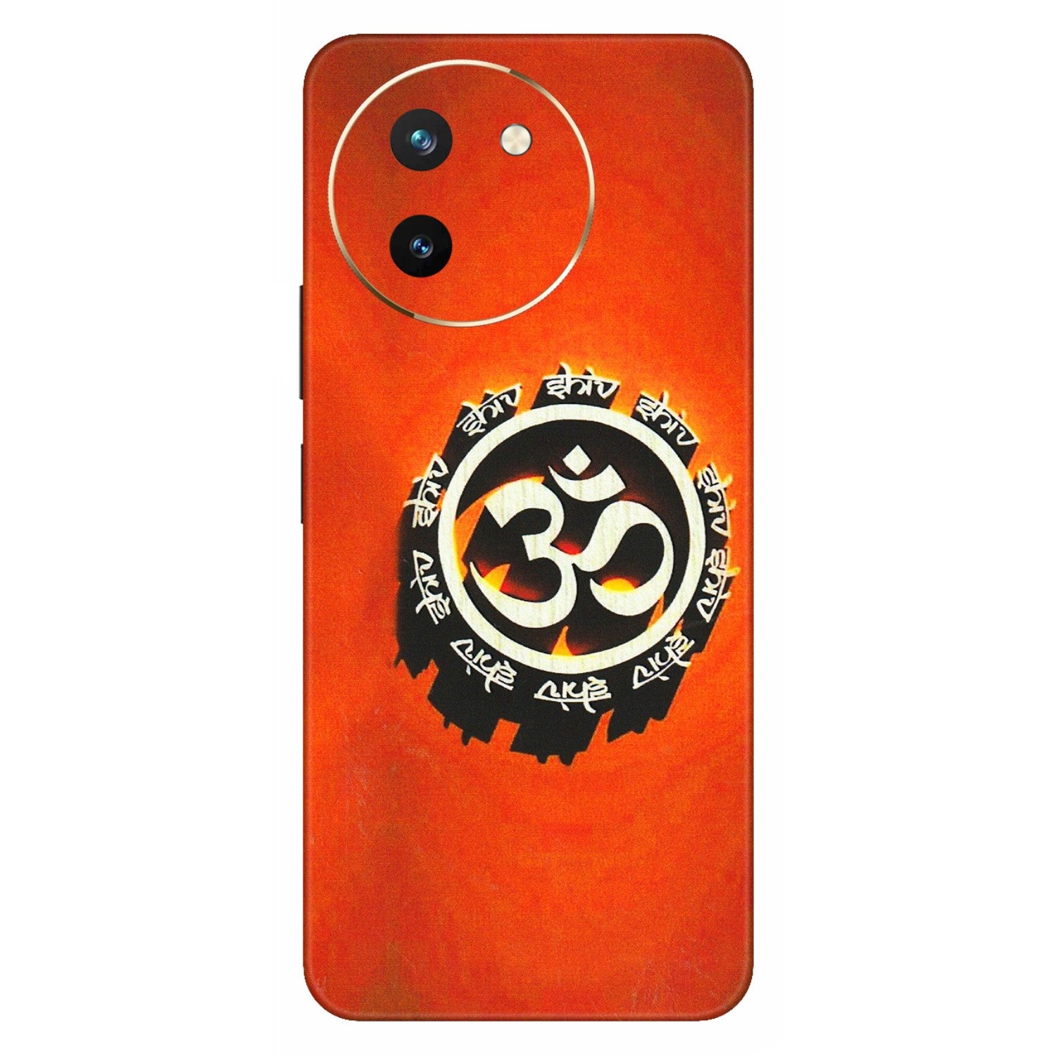 VIVO Z/V/X/T/U/S Series Phone Skins (All Models) - Aum Shiv Orange - 3D Embossed Finish (L-32) Vivo T3 X (5G)