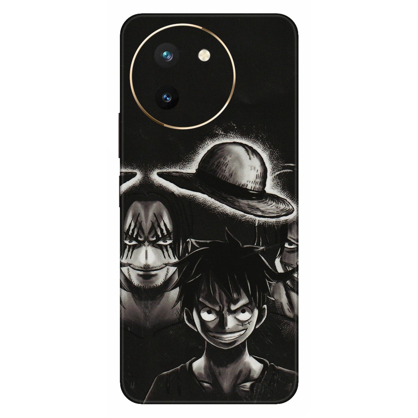 VIVO Z/V/X/T/U/S Series Phone Skins (All Models) - Black Luffy Hat - 3D Embossed Finish (L-57) Vivo T3 X (5G)