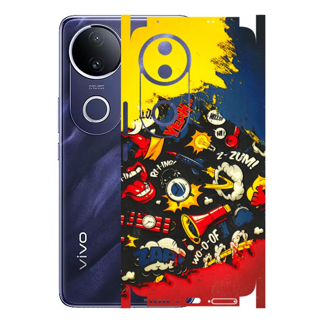 VIVO Z/V/X/T/U/S Series Phone Skins (All Models) - Pacific Doodle Art - 3D Embossed Finish (L-120) Vivo T4R 5G