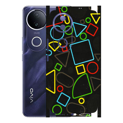 VIVO Z/V/X/T/U/S Series Phone Skins (All Models) - Black Shapes - 3D Embossed Finish (L-131) Vivo T4R 5G