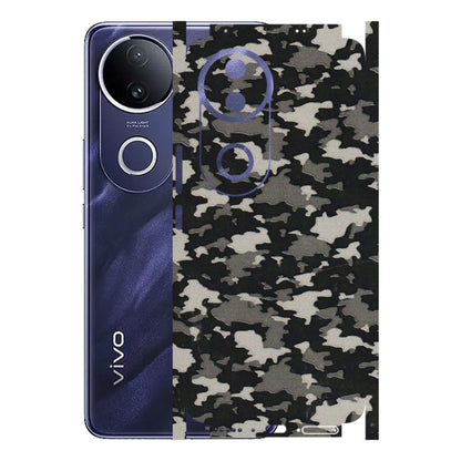 VIVO Z/V/X/T/U/S Series Phone Skins (All Models) - Black/Grey Camoflaunge - 3D Embossed Finish (L-142) Vivo T4R 5G