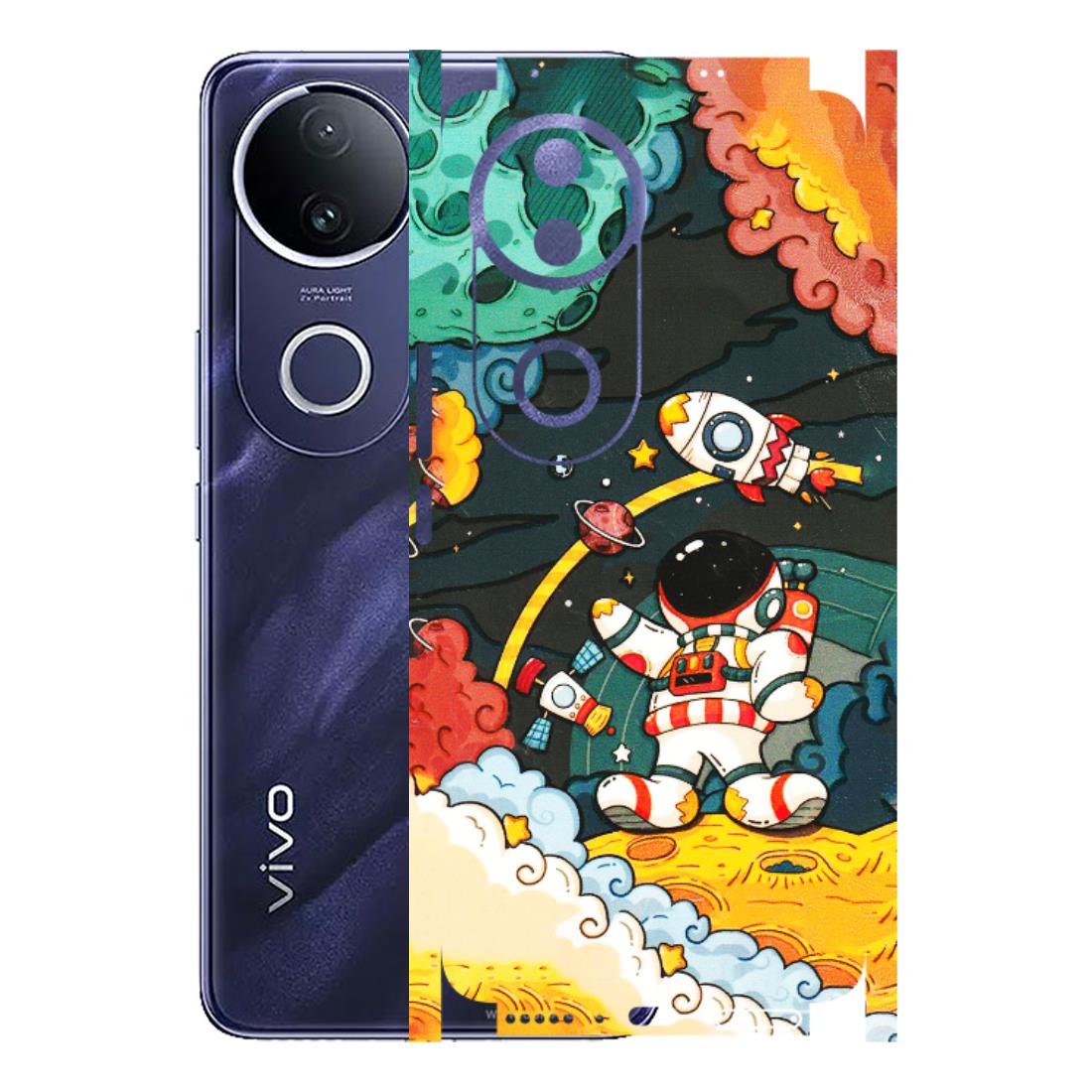 VIVO Z/V/X/T/U/S Series Phone Skins (All Models) - Astronauts & Spaceship - 3D Embossed Finish (L-145) Vivo T4R 5G