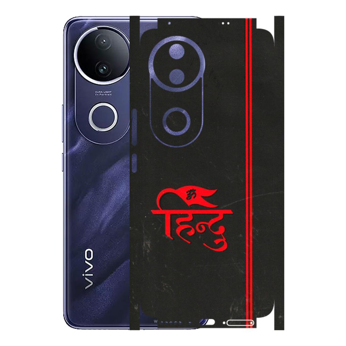VIVO Z/V/X/T/U/S Series Phone Skins (All Models) - Hindu Black - 3D Embossed Finish (L-153) Vivo T4R 5G