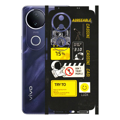 VIVO Z/V/X/T/U/S Series Phone Skins (All Models) - Black Cassini - 3D Embossed Finish (L-161) Vivo T4R 5G