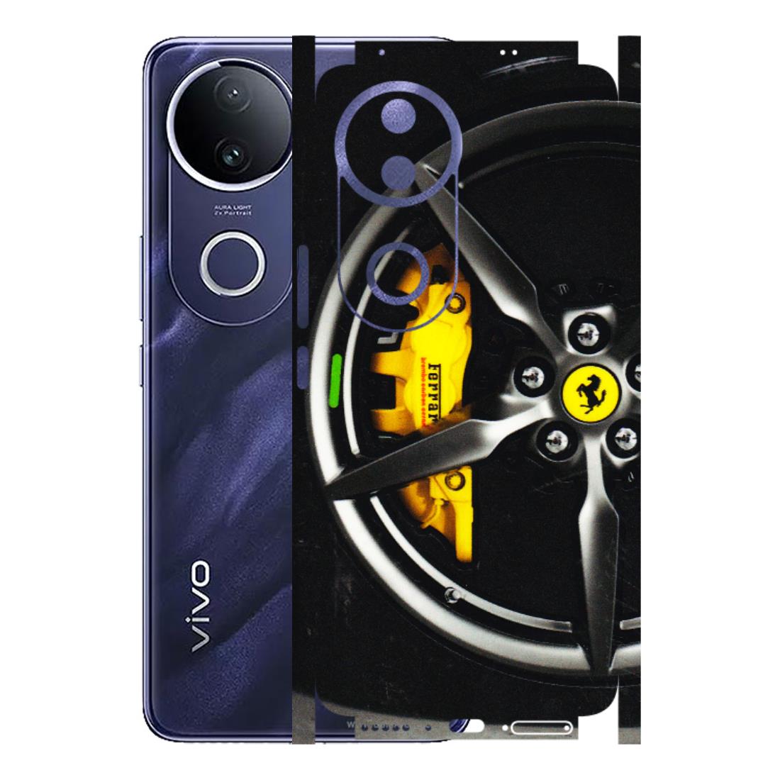 VIVO Z/V/X/T/U/S Series Phone Skins (All Models) - Ferrari Wheel Alloy - 3D Embossed Finish (L-173) Vivo T4R 5G