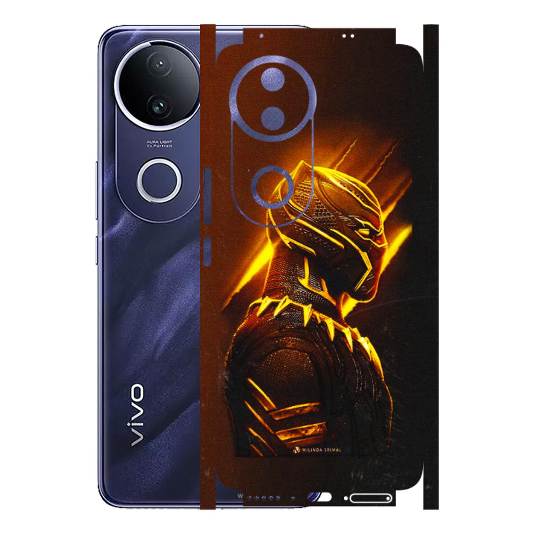 VIVO Z/V/X/T/U/S Series Phone Skins (All Models) - Gold Black Panther - 3D Embossed Finish (L-181) Vivo T4R 5G