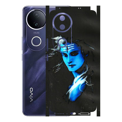 VIVO Z/V/X/T/U/S Series Phone Skins (All Models) - Har Har Mahadev Blue/Black - 3D Embossed Finish (L-185) Vivo T4R 5G