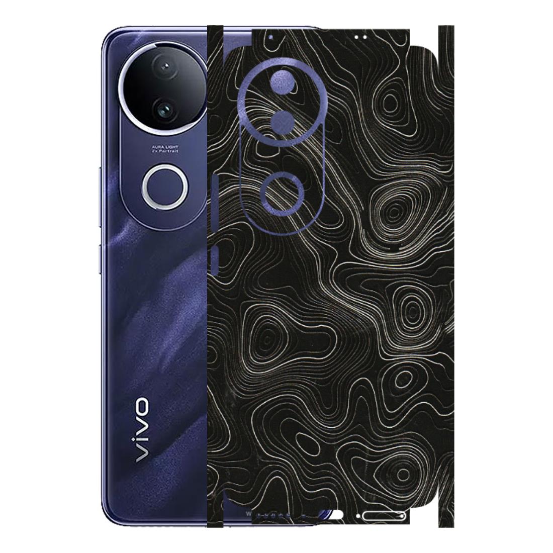 VIVO Z/V/X/T/U/S Series Phone Skins (All Models) - Black Swirl - 3D Embossed Finish (L-196) Vivo T4R 5G