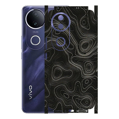 VIVO Z/V/X/T/U/S Series Phone Skins (All Models) - Black Swirl - 3D Embossed Finish (L-196) Vivo T4R 5G
