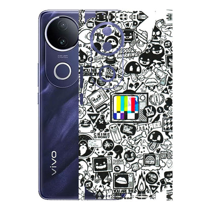 VIVO Z/V/X/T/U/S Series Phone Skins (All Models) - Doodles Positive Art - 3D Embossed Finish (L-263) Vivo T4R 5G
