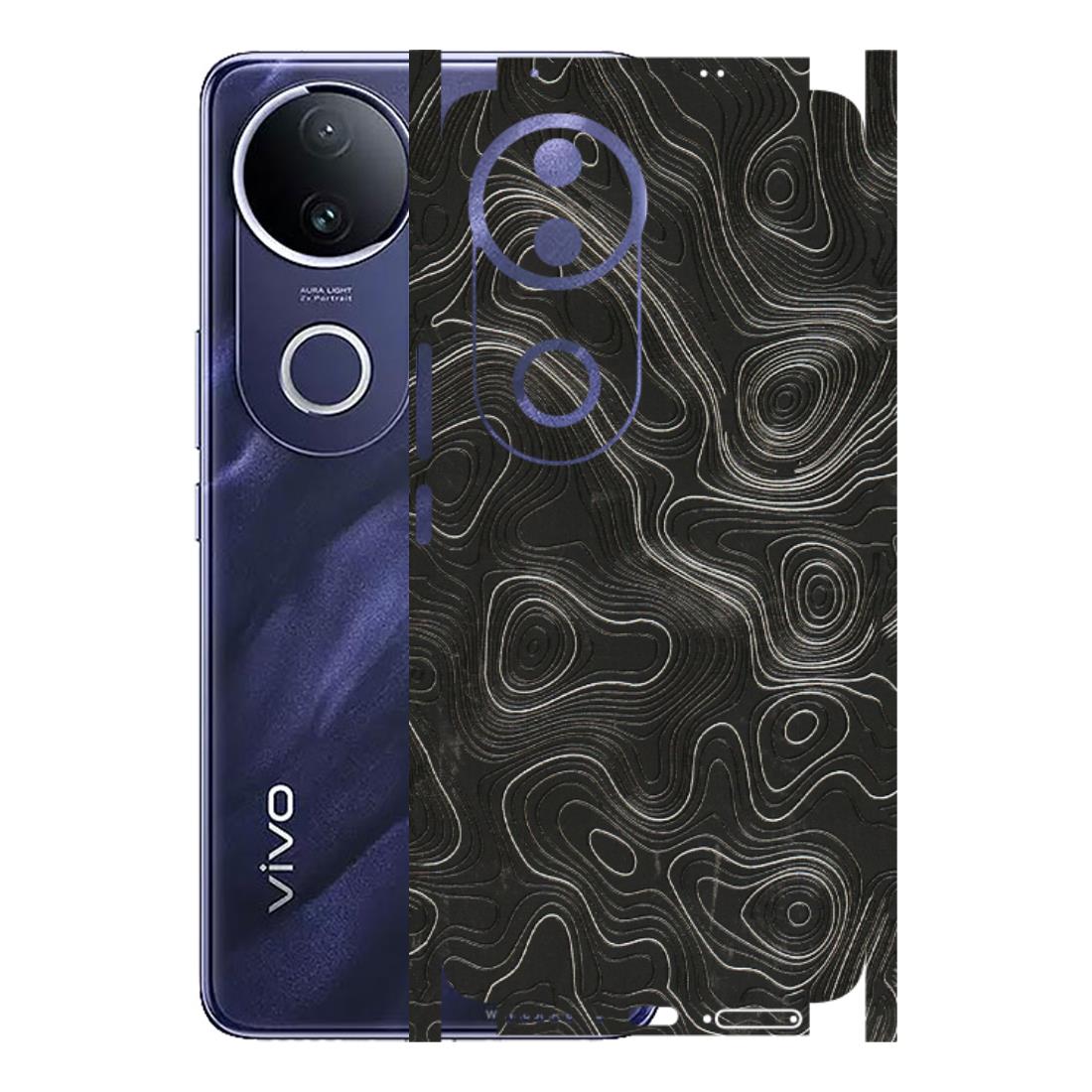 VIVO Z/V/X/T/U/S Series Phone Skins (All Models) - Abstract White Line Map - 3D Embossed Finish (L-269) Vivo T4R 5G