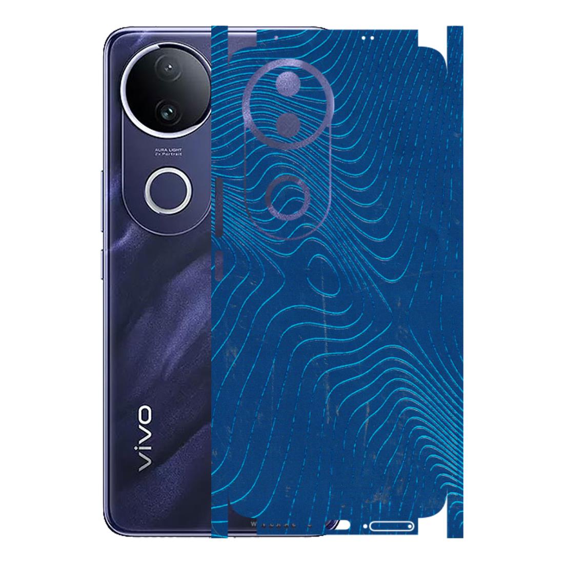 VIVO Z/V/X/T/U/S Series Phone Skins (All Models) - Abstract Blue Line Map - 3D Embossed Finish (L-272) Vivo T4R 5G