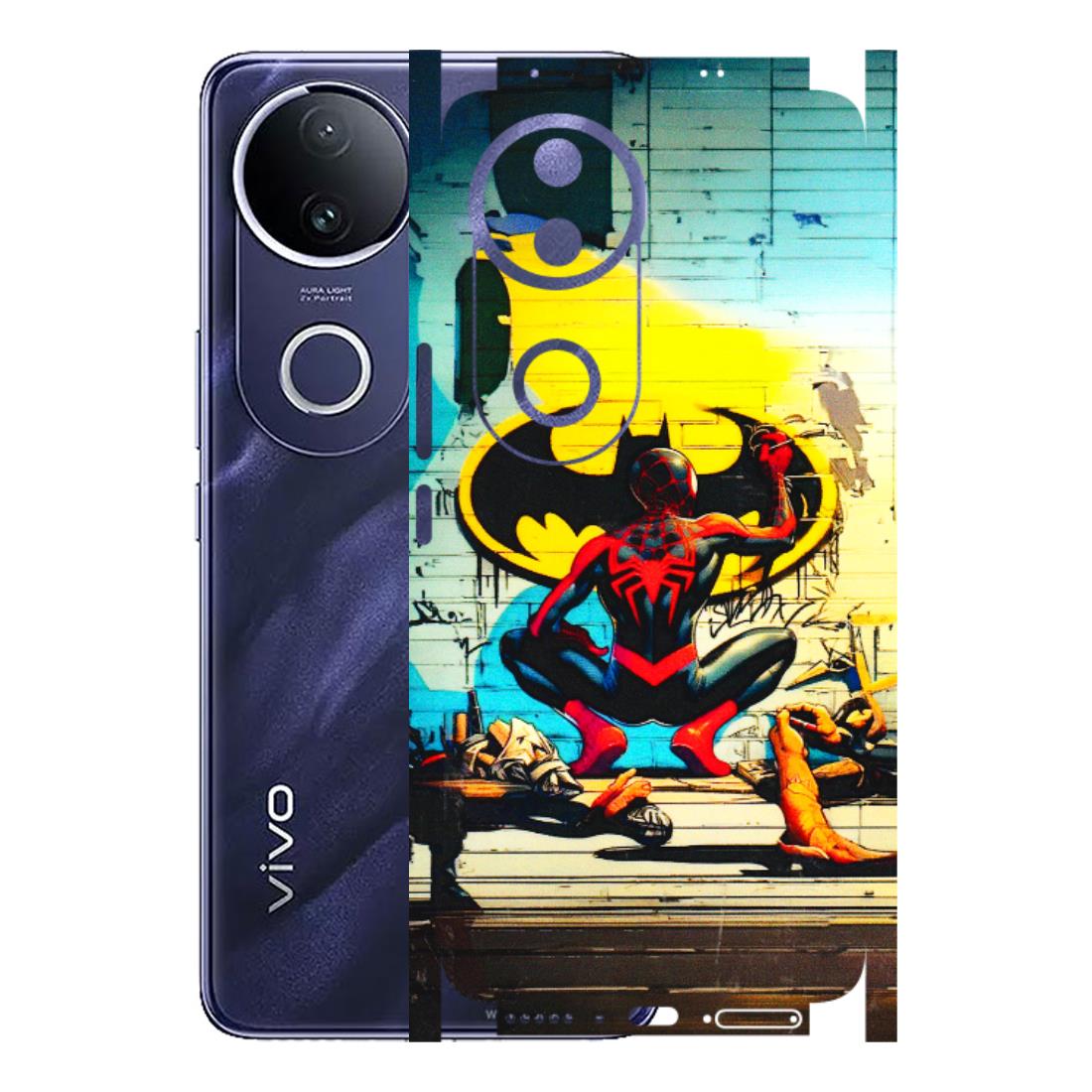 VIVO Z/V/X/T/U/S Series Phone Skins (All Models) - New Spiderman Bat Logo - 3D Embossed Finish (L-309) Vivo T4R 5G