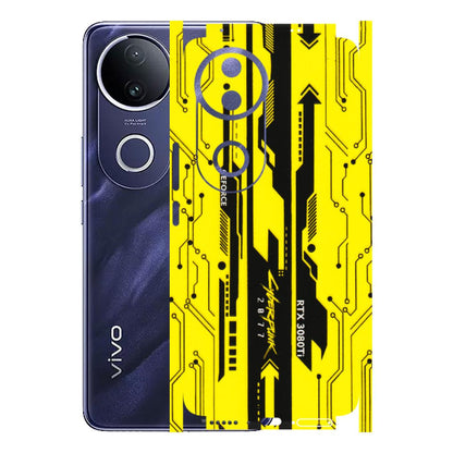 VIVO Z/V/X/T/U/S Series Phone Skins (All Models) - Yellow Cyberpunk - 3D Embossed Finish (L-93) Vivo T4R 5G