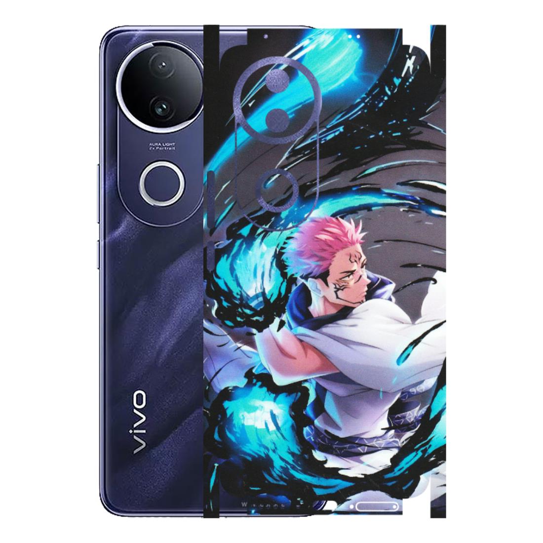 VIVO Z/V/X/T/U/S Series Phone Skins (All Models) - New Jujutsu Kaisen Grey Blue Anime - Matte Finish (M-127) Vivo T4R 5G