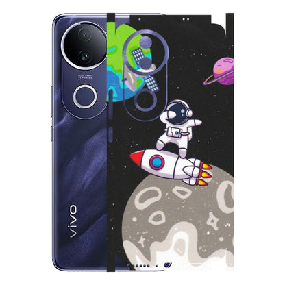 VIVO Z/V/X/T/U/S Series Phone Skins (All Models) - Astronaut Vibing Toon Running - Matte Finish (M-39) Vivo T4R 5G