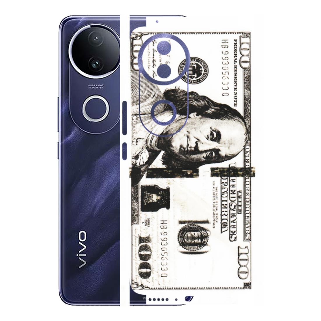 VIVO Z/V/X/T/U/S Series Phone Skins (All Models) - 100 Dollar Currency - Transparent Finish (T-01) Vivo T4R 5G