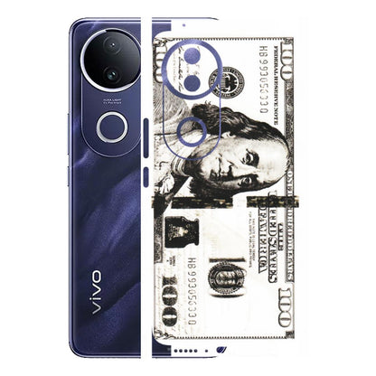 VIVO Z/V/X/T/U/S Series Phone Skins (All Models) - 100 Dollar Currency - Transparent Finish (T-01) Vivo T4R 5G