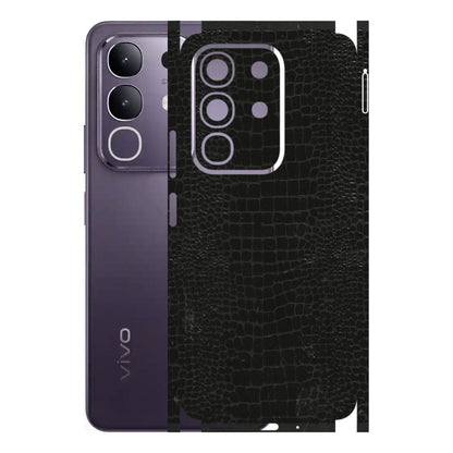 VIVO Z/V/X/T/U/S Series Phone Skins (All Models) - Snake Leather Black - 3D Embossed Finish (L-107) Vivo T4X 5G
