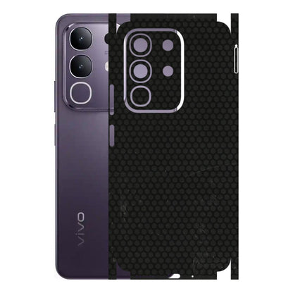 VIVO Z/V/X/T/U/S Series Phone Skins (All Models) - Black honeycomb - 3D Embossed Finish (L-114) Vivo T4X 5G