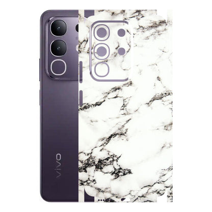 VIVO Z/V/X/T/U/S Series Phone Skins (All Models) - Black and White Marble Texture - 3D Embossed Finish (L-124) Vivo T4X 5G