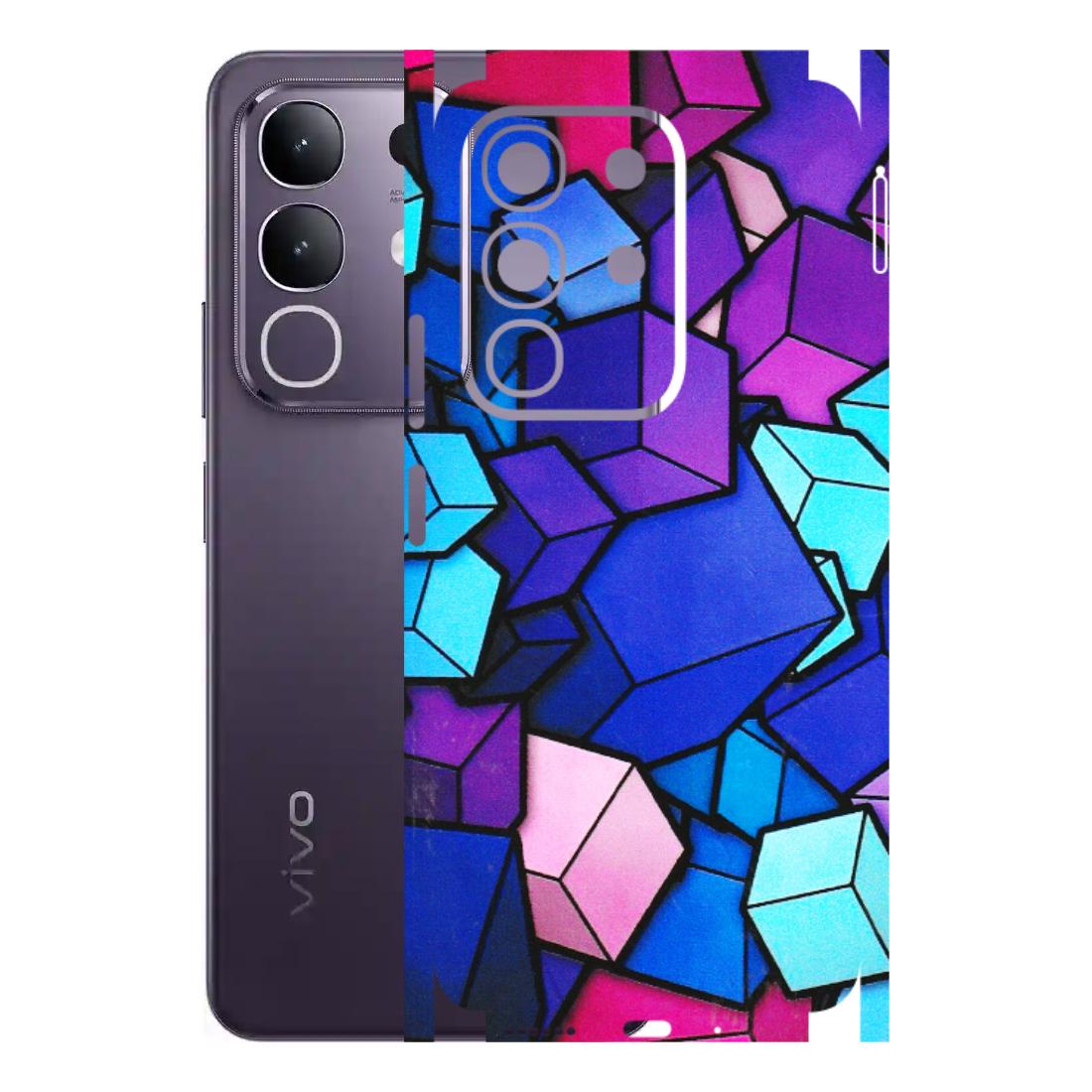 VIVO Z/V/X/T/U/S Series Phone Skins (All Models) - Cube Doodle - 3D Embossed Finish (L-141) Vivo T4X 5G