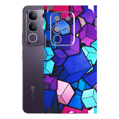 VIVO Z/V/X/T/U/S Series Phone Skins (All Models) - Cube Doodle - 3D Embossed Finish (L-141) Vivo T4X 5G