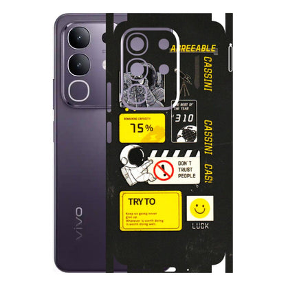 VIVO Z/V/X/T/U/S Series Phone Skins (All Models) - Black Cassini - 3D Embossed Finish (L-161) Vivo T4X 5G