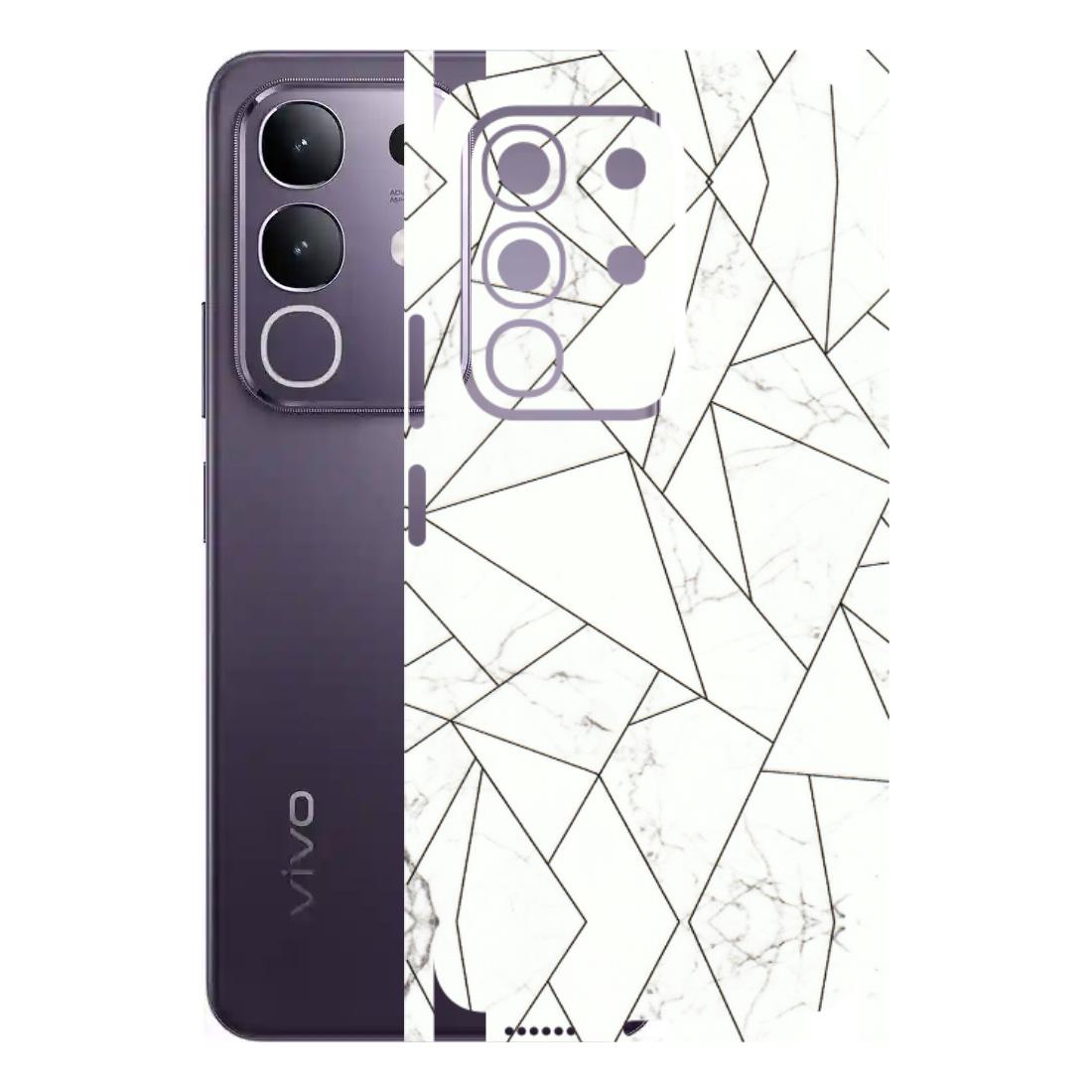 VIVO Z/V/X/T/U/S Series Phone Skins (All Models) - Luxury White Marble Effect - 3D Embossed Finish (L-168) Vivo T4X 5G