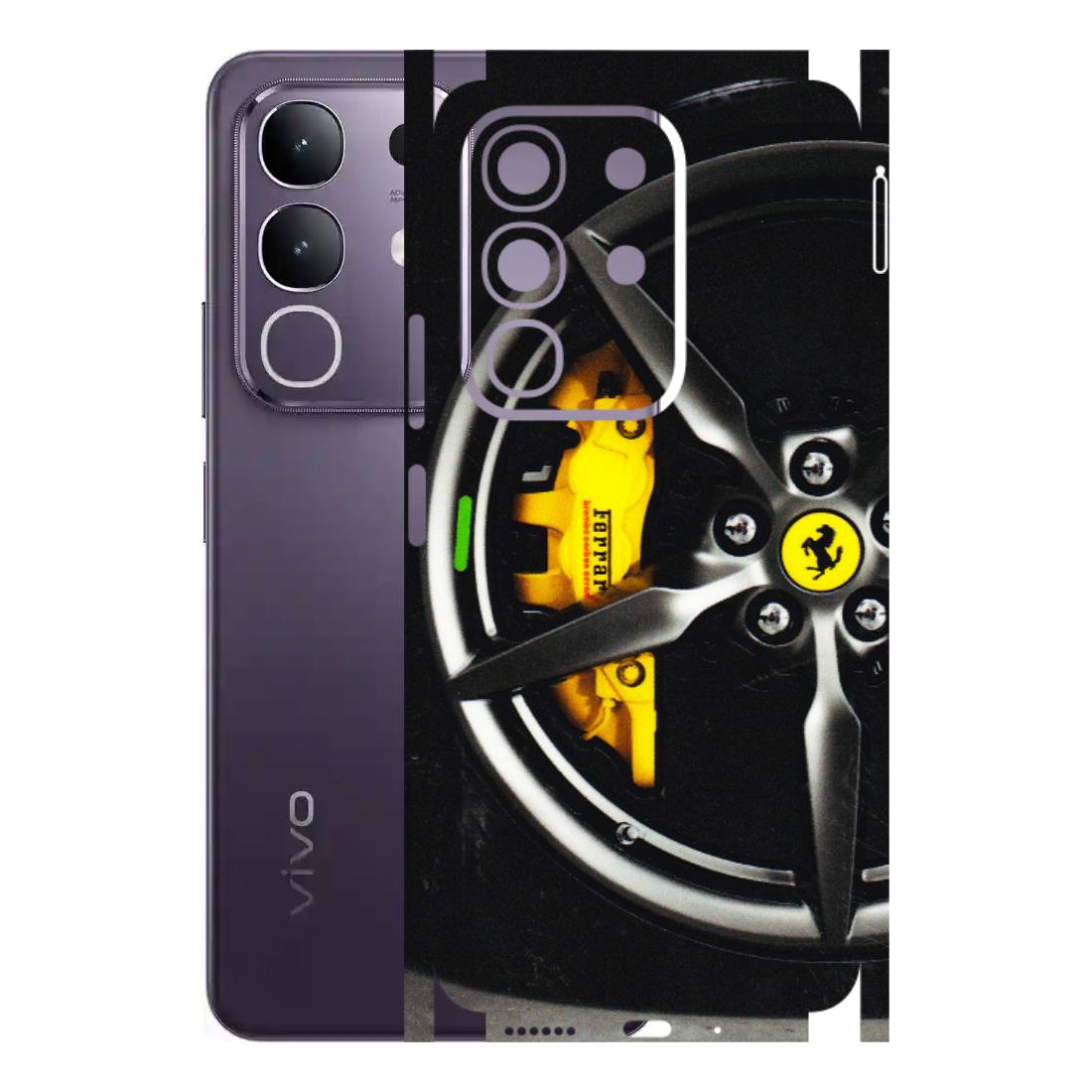 VIVO Z/V/X/T/U/S Series Phone Skins (All Models) - Ferrari Wheel Alloy - 3D Embossed Finish (L-173) Vivo T4X 5G