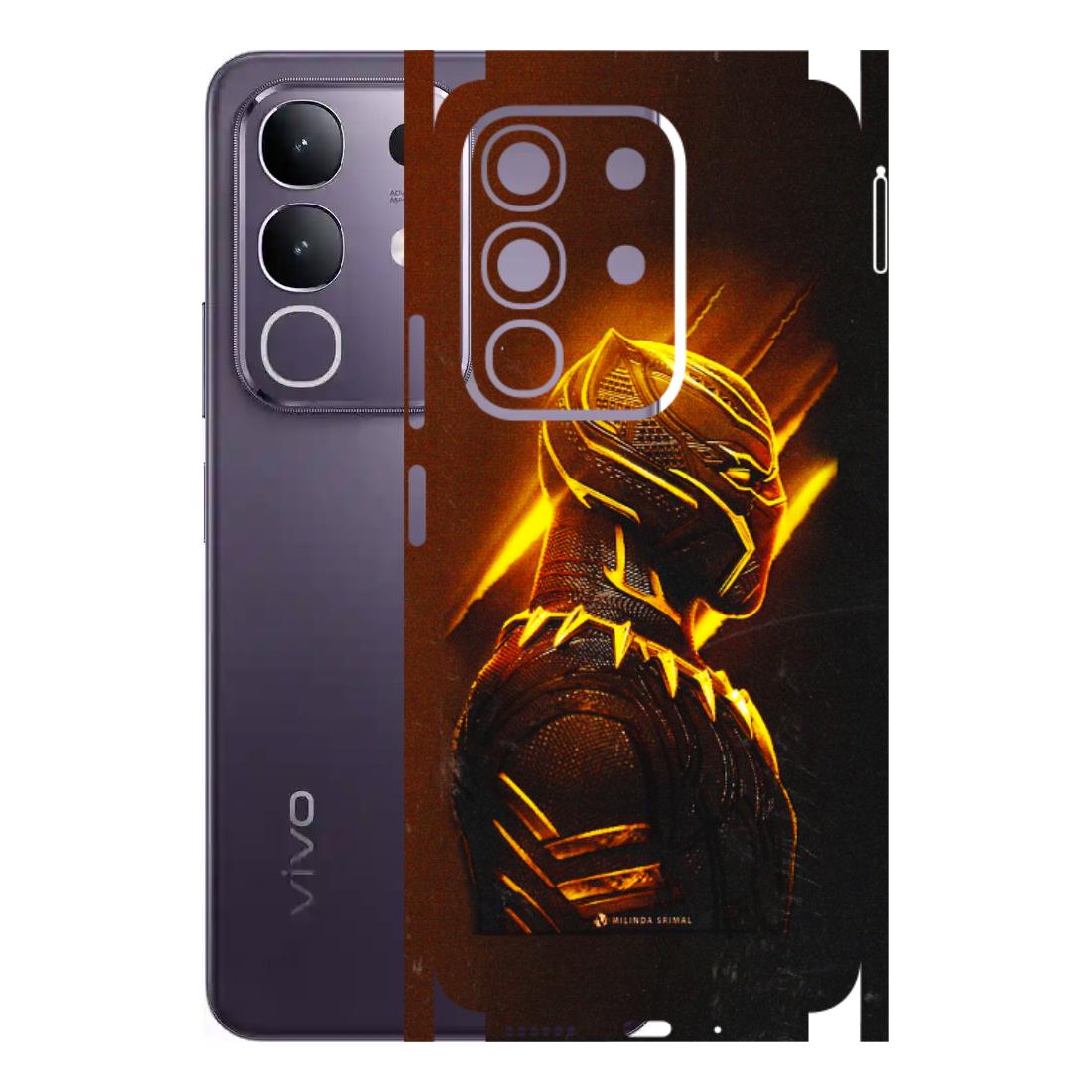 VIVO Z/V/X/T/U/S Series Phone Skins (All Models) - Gold Black Panther - 3D Embossed Finish (L-181) Vivo T4X 5G