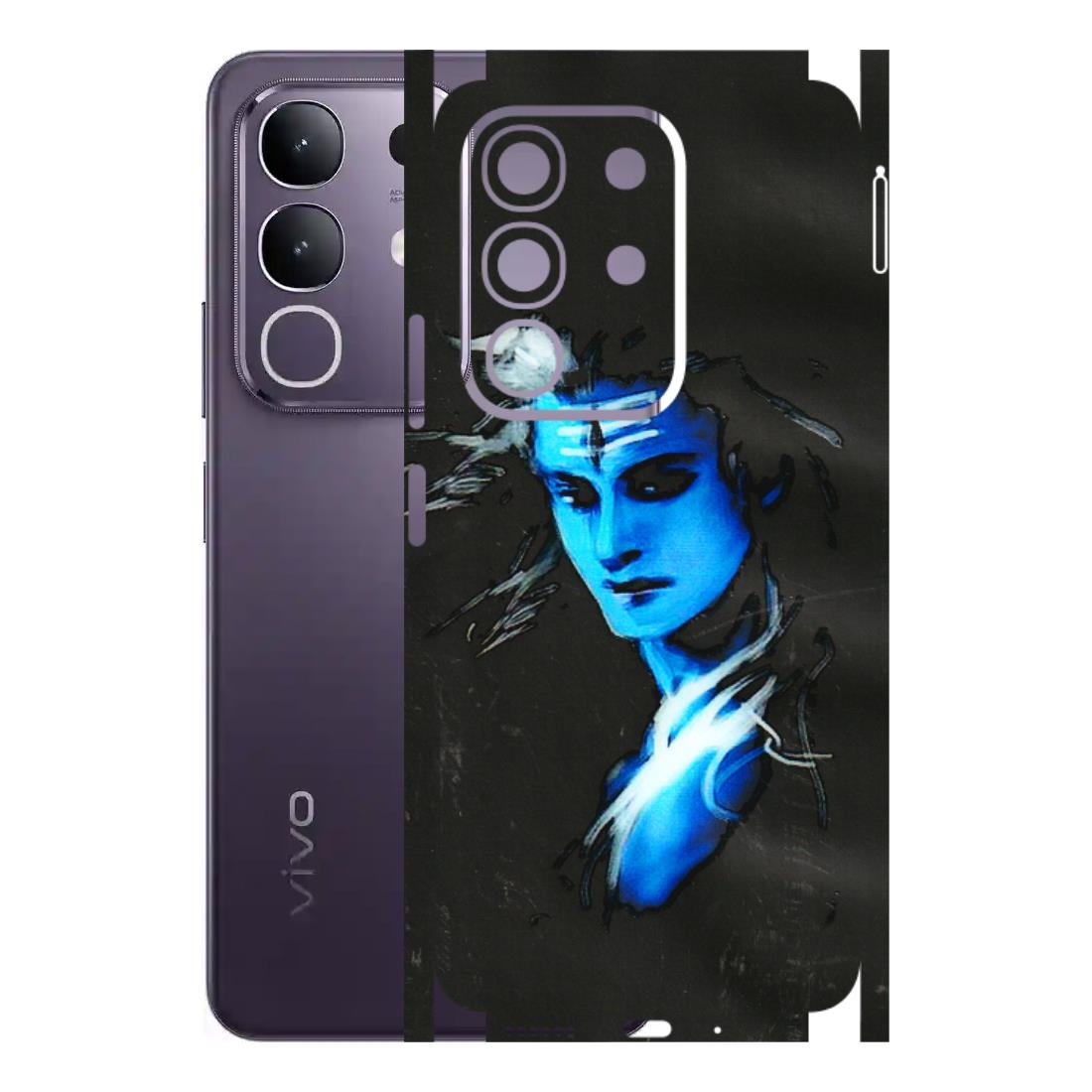 VIVO Z/V/X/T/U/S Series Phone Skins (All Models) - Har Har Mahadev Blue/Black - 3D Embossed Finish (L-185) Vivo T4X 5G