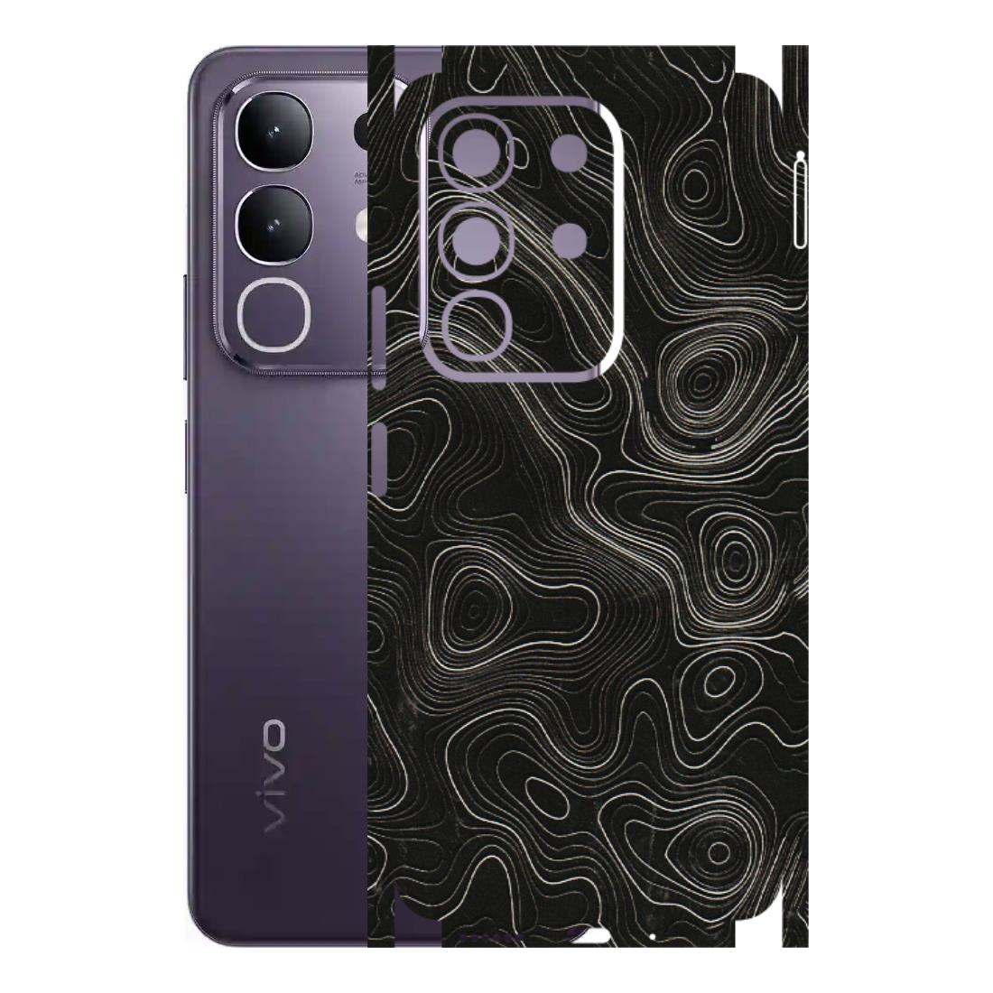VIVO Z/V/X/T/U/S Series Phone Skins (All Models) - Black Swirl - 3D Embossed Finish (L-196) Vivo T4X 5G
