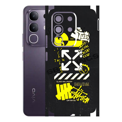 VIVO Z/V/X/T/U/S Series Phone Skins (All Models) - Anti Social Graffiti - 3D Embossed Finish (L-198) Vivo T4X 5G