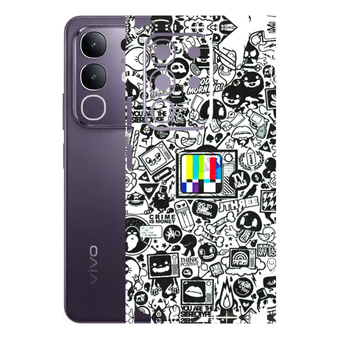 VIVO Z/V/X/T/U/S Series Phone Skins (All Models) - Doodles Positive Art - 3D Embossed Finish (L-263) Vivo T4X 5G