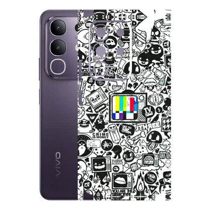 VIVO Z/V/X/T/U/S Series Phone Skins (All Models) - Doodles Positive Art - 3D Embossed Finish (L-263) Vivo T4X 5G