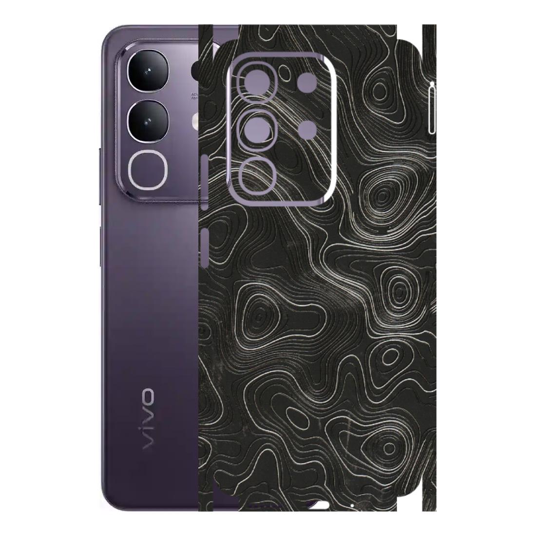 VIVO Z/V/X/T/U/S Series Phone Skins (All Models) - Abstract White Line Map - 3D Embossed Finish (L-269) Vivo T4X 5G