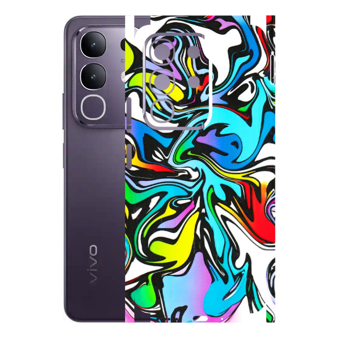 VIVO Z/V/X/T/U/S Series Phone Skins (All Models) - Abstract Colour Paints - 3D Embossed Finish (L-271) Vivo T4X 5G