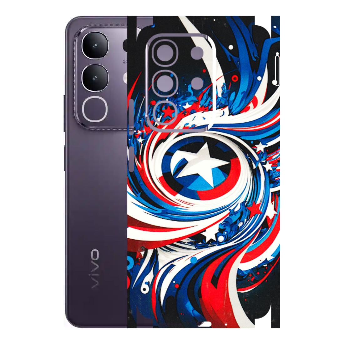 VIVO Z/V/X/T/U/S Series Phone Skins (All Models) - Captain America Logo - 3D Embossed Finish (L-307) Vivo T4X 5G
