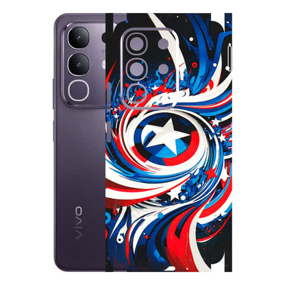 VIVO Z/V/X/T/U/S Series Phone Skins (All Models) - Captain America Logo - 3D Embossed Finish (L-307) Vivo T4X 5G