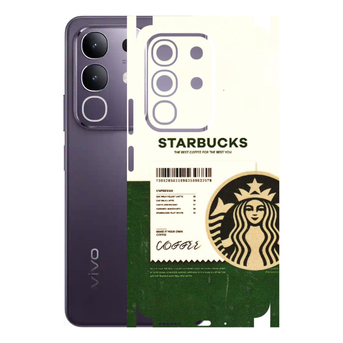 VIVO Z/V/X/T/U/S Series Phone Skins (All Models) - Starbucks Barcode - 3D Embossed Finish (L-308) Vivo T4X 5G