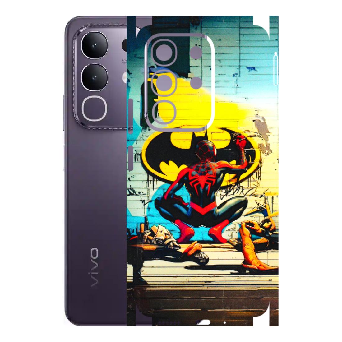 VIVO Z/V/X/T/U/S Series Phone Skins (All Models) - New Spiderman Bat Logo - 3D Embossed Finish (L-309) Vivo T4X 5G