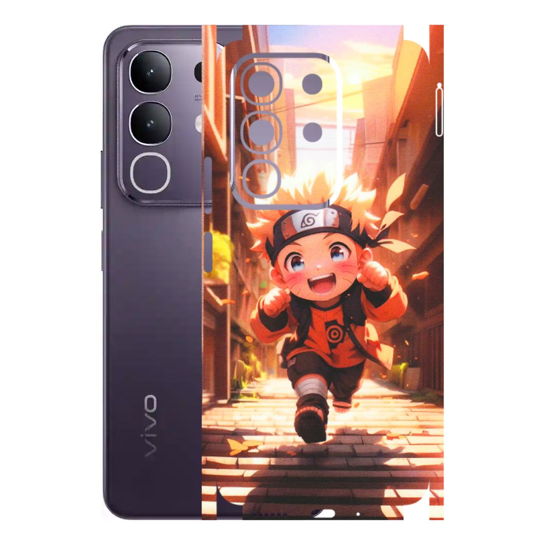 VIVO Z/V/X/T/U/S Series Phone Skins (All Models) - Naruto Cute Toon Running - Matte Finish (M-04) Vivo T4X 5G