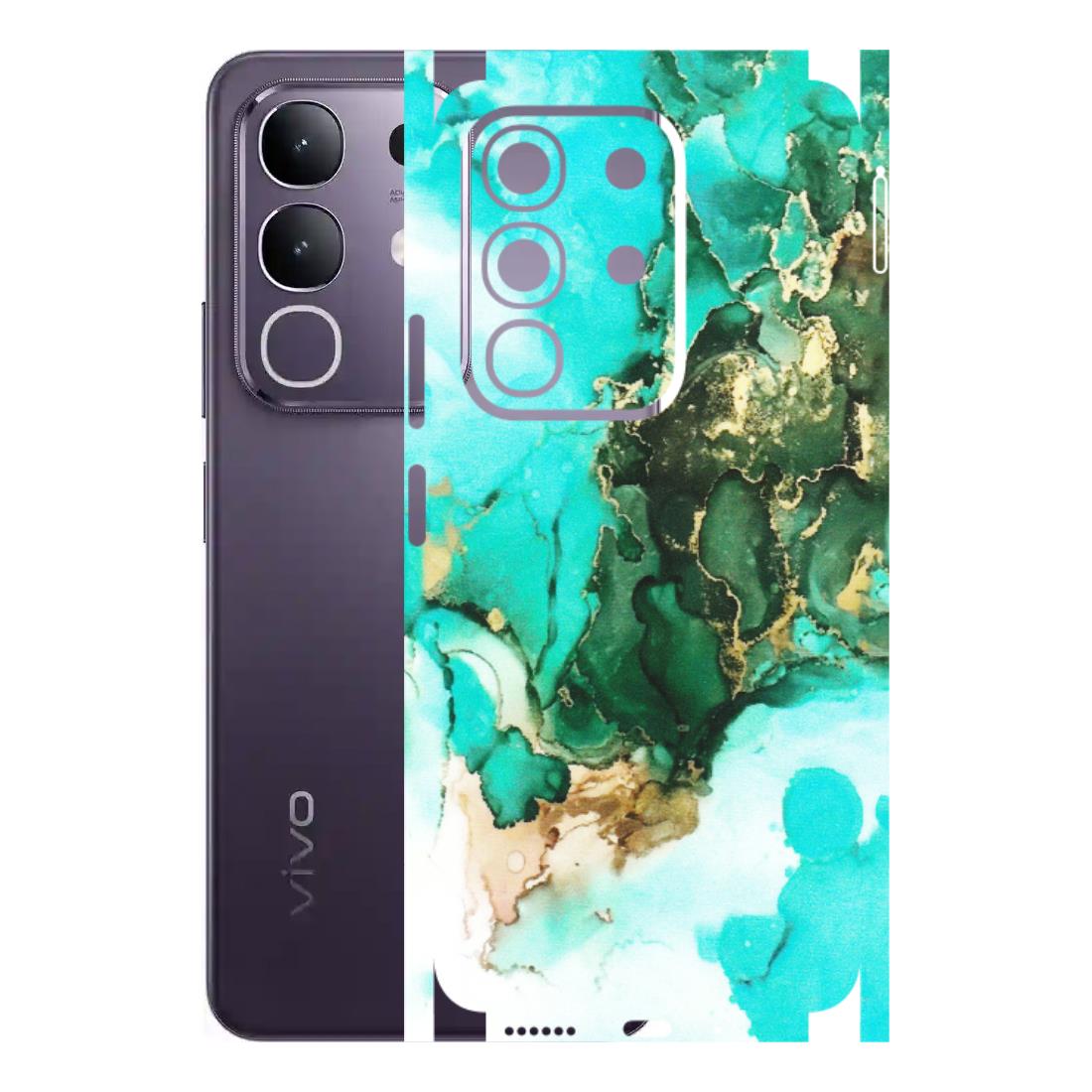 VIVO Z/V/X/T/U/S Series Phone Skins (All Models) - The Blue Gold Marble - Matte Finish (M-124) Vivo T4X 5G
