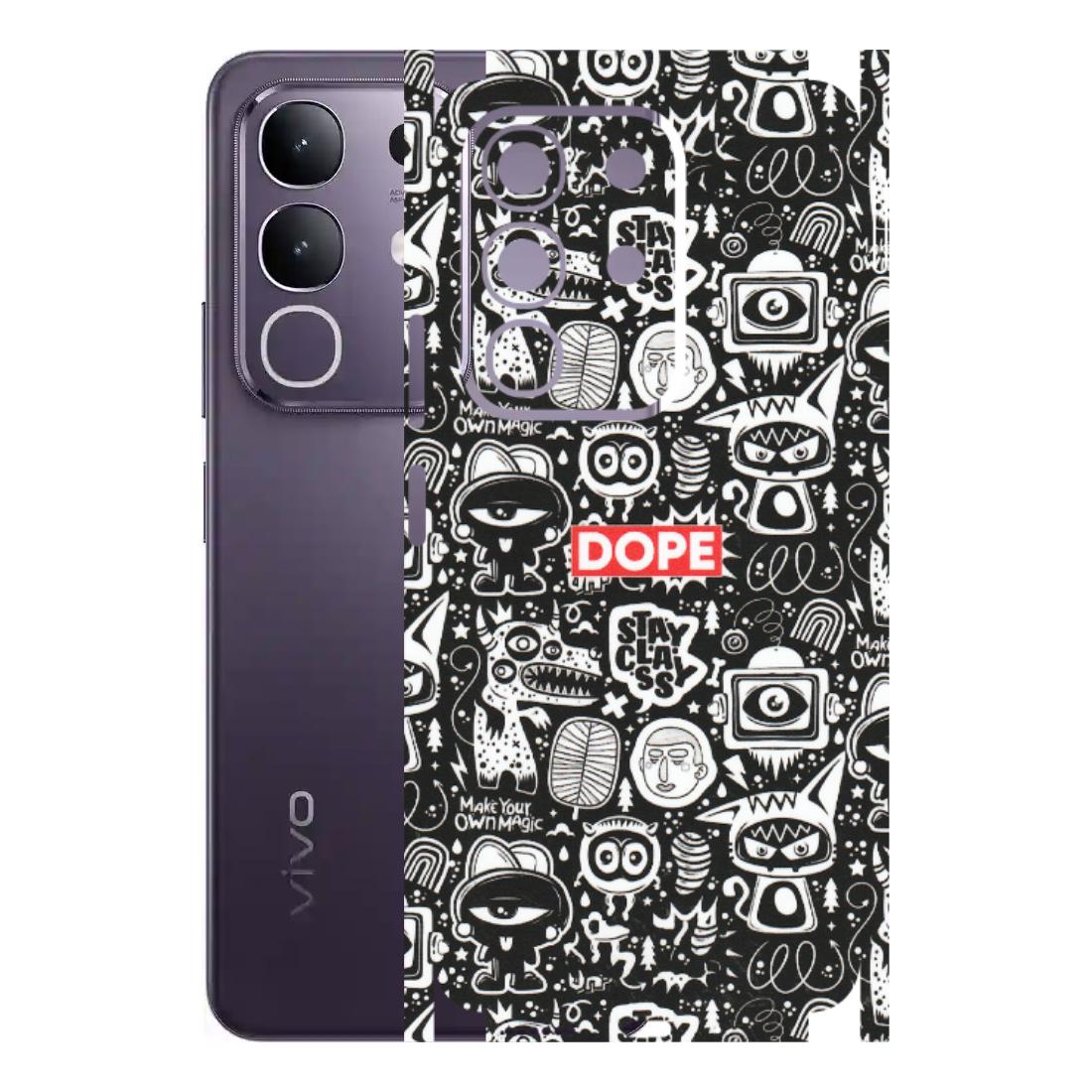 VIVO Z/V/X/T/U/S Series Phone Skins (All Models) - Dope Stay Classy Black Doodles - Matte Finish (M-126) Vivo T4X 5G