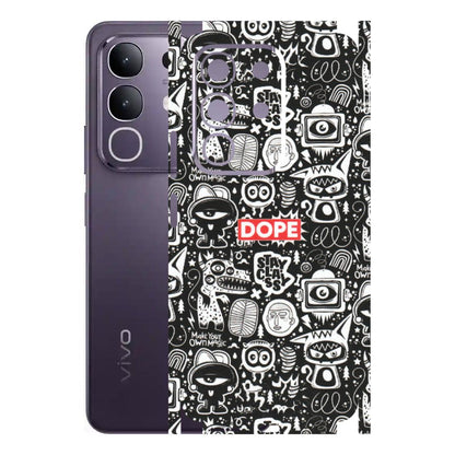 VIVO Z/V/X/T/U/S Series Phone Skins (All Models) - Dope Stay Classy Black Doodles - Matte Finish (M-126) Vivo T4X 5G