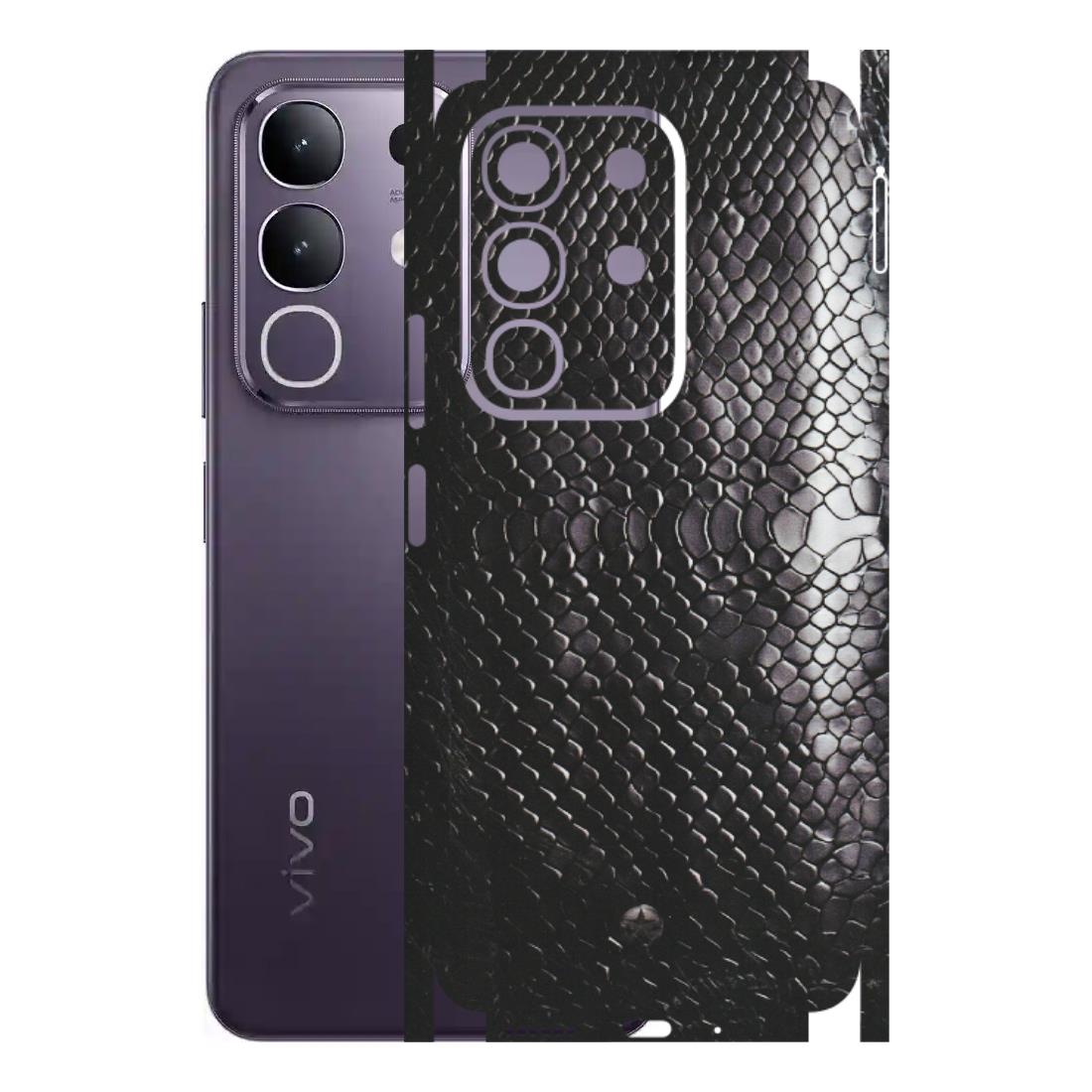 VIVO Z/V/X/T/U/S Series Phone Skins (All Models) - Black Snack Leather - Matte Finish (M-147) Vivo T4X 5G