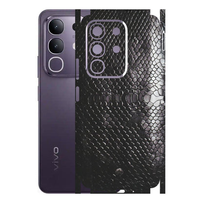 VIVO Z/V/X/T/U/S Series Phone Skins (All Models) - Black Snack Leather - Matte Finish (M-147) Vivo T4X 5G