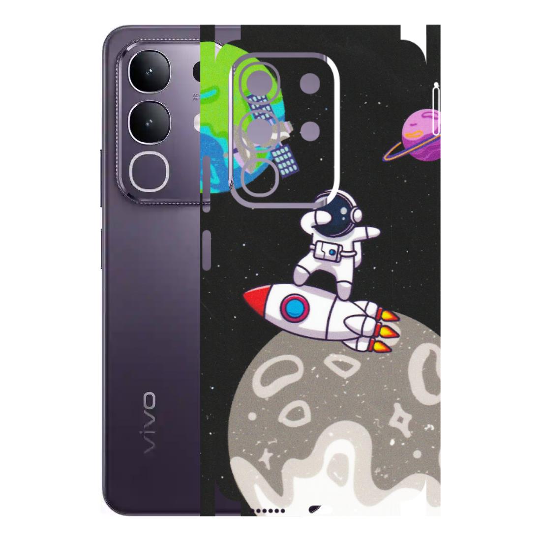 VIVO Z/V/X/T/U/S Series Phone Skins (All Models) - Astronaut Vibing Toon Running - Matte Finish (M-39) Vivo T4X 5G